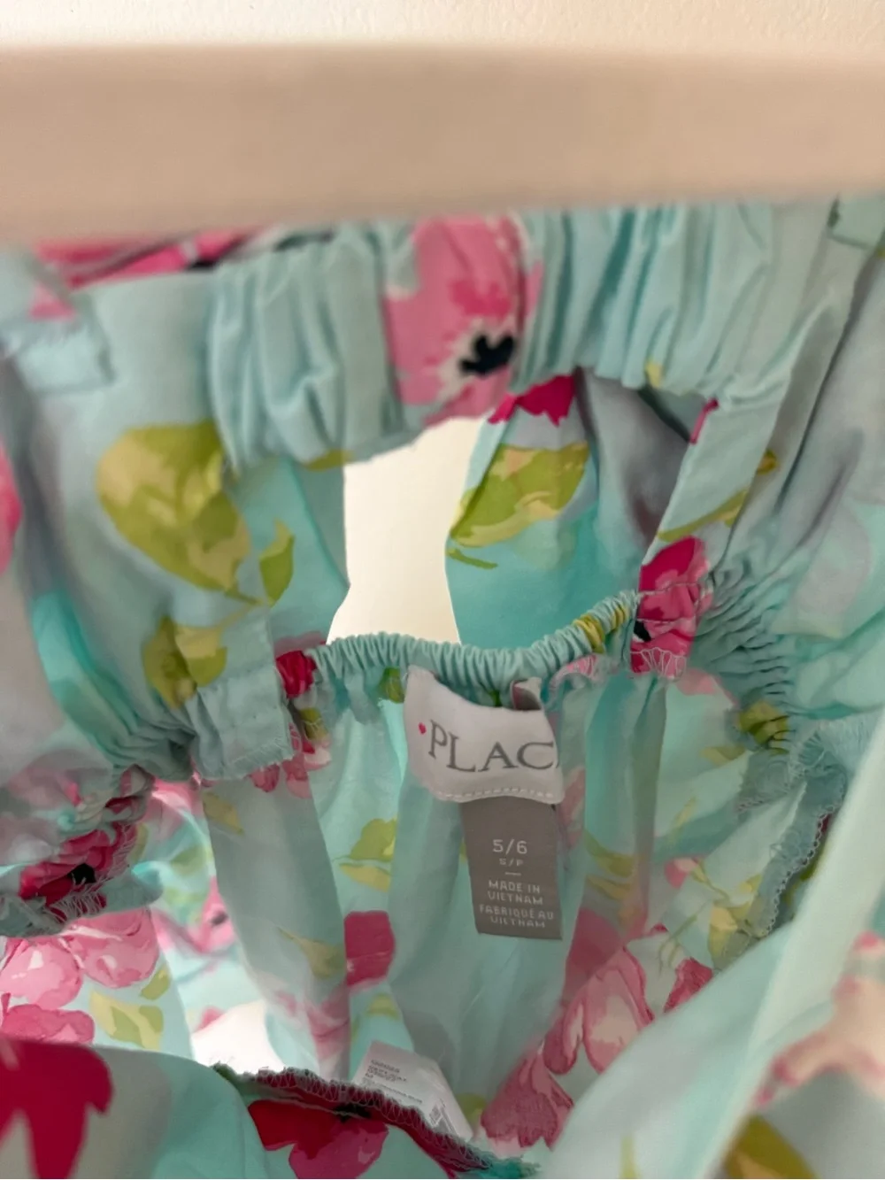 The Children's Place Aqua Floral Sundress with Pink Flowers